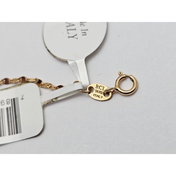 Unique 14K Yellow Gold Designer Resizable Mirror Valentino Link Chain Necklace - Picture 13 of 14